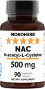 N-Acetyl-L-Cysteine - NAC - 500 mg - 90 Veg 캡슐