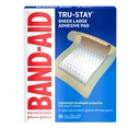 Band-Aid Brand Tru-Stay Adhesive Pads, Sterile Sheer Bandages for First Aid & Wound Care, Pad Covers & Protects Minor Cuts, Scrapes & Burns, 경량, 대형 사이즈, 10 카운트