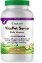 NaturVet –VitaPet Senior Daily Vitamins for Senior Dogs – Plus Glucosamine – 비타민 및 미네랄의 전체 스펙트럼 – 추가 관절 지원을위한 글루코사민으로 강화 – 60 시간 릴리스 정제