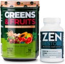 Nutrology Greens & Fruits Powder-Naturally Sourced Superfood, Vanilla Cinnamon (30 서빙) Zen 천연 마그네슘 보충 (30 서빙)