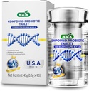 NAIK Probiotics 1800 억 CFU - 10 Strains + 유기 Prebiotics - 면역, 소화 및 구트 건강 - Occasional 변비, Diarrhea, Gas & Bloating 지원 - 여성 및 남성 - 45ct