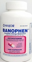주요 Banohpen - 전체 알레르기 약물 - Diphenhydramine HCI 25 Mg - 항히스타민 - 1000 캡슐 (1 팩)