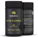 myBrainCo. Active-B Complex – B2, B6, B12 및 메틸 Folate를 가진 고강도 활성화된 B 비타민 보충교재 – 에너지, 뇌 기능 & 신경 체계 – 60의 Vege-Capsules를 지원합니다