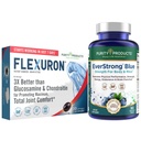 순수성 제품 번들 - Flexuron 합동 공식 + EverStrong 파란 정제 - 힘 + 융통성 힘 팩 Flexuron (Krill 기름, Hyaluronic 산 + Astaxanthin) - EverStrong 파란 (Muscle 모체)