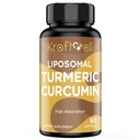 Liposomal 심황 쿠르쿠민 보충교재 2200 까만 고추 추출물을 가진 mg 15 높은 흡수 및 합동 기능을 위한 mg, 성인을 위한 60 Softgels