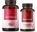 HERBAMA Tart Cherry 및 Beet Root Kit - 7000 mg Tart Cherry & 21 : 1 농축 Beet Root Capsules - Vegan, Non-GMO, Gelatin-Free - 2 Pack의 번들