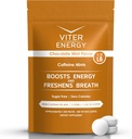 Viter 에너지 40mg 카페인 Mints - 설탕 무료, B 비타민, Vegan, Boosts 빠른 Energized Alert 초점, Caffeinated Nootropic 보충교재 알약 (코놀 민트 맛, 8oz, 대량 부대)