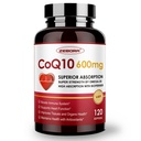 ZEBORA CoQ10-600mg-Softgels - PQQ, Omega-3 & BioPerine를 가진 여분 힘 Coenzyme Q10 - 심장 건강 & 에너지 생산을 위한 높은 흡수 이산화탄소 (Ubiquinone), 120 Softgels
