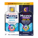 Mucinex는 성인을 위한 빠르고 최대 감기와 독감 & Nightshift 약, Sore Throat 기복, Decongestant, 기침 & 찬 약 (2 x 6 Fl Oz)를 위한 간장 콤보 팩