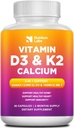 비타민 D3 K2 5000 IU 칼슘과 보충, Multivitamins는 면역성 건강, 강한 뼈, Bioperine 까만 고추 과일 추출물 60 조사를 가진 장 & 심장 기능 지원 (제 1)