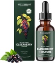 Betterbrand BetterLungs Elderberry Tincture Dietary 보충교재 - 겨울 면역 지원 (30 일)를 위한 모든 자연적인 설탕 자유로운 비 GMO 채식주의자