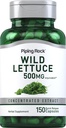 Piping Rock Wild Lettuce Extract | 500mg | 150 캡슐 | 농축 허브 보충 | 비 GMO, 글루텐 무료
