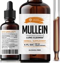 SIRUNES Mullein 잎 Verbascum Thapsus Dietary Supplement - Lung 홍보, 호흡 (Mullein 4Fl Oz)