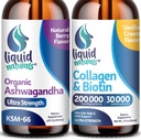 액체 콜라겐, 2 Fl. Oz Ultra-Strength 액체 콜라겐 여성, 비타민 B7 콜라겐 펩타이드, 바이오틴 및 콜라겐 보충제 │ Ashwagandha Drops - 2000mg - 6X 강한 약과 캡슐, As