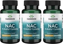 Swanson NAC N-Acetyl Cysteine - 산화 방지제 방지 호흡기 지원 - 아미노산 보충교재 1000 mg 60 캡슐 (3 팩)