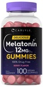 Carlyle Melatonin Gummies 12mg | 100 개 | 베리 맛 | Vegan Supplement | 비 GMO, 글루텐 프리