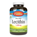 Carlson - Lecithin, 비 GMO, 1200 mg, Nervous 체계 & 간결 기능, Unbleached Soy Lecithin, 100 Softgels