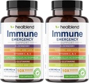Elderberry, 아연, Echinacea, Turmeric, Lactobacillus Acidophilus, 성인 (2 팩)을 가진 1개의 Immune 지원 보충교재 승압기에서 healblend 10