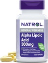 Natrol 알파 Lipoic 산 300 mg의 일반 웰니스, 50 캡슐, 50 일 공급을 위한 규정식 보충교재
