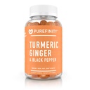 PUREFINITY Turmeric과 Ginger Supplement Gummies 검은 후추, Delicious 풍미를 가진 합동 지원 Curcumin Chewable – 글루텐 무료, 비 GMO, Vegan, 60 조사