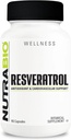 NutraBio Resveratrol 보충교재, 500mg - 자연적인 산화 방지제는 건강한 시효, 90의 캡슐을 지원합니다