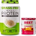 Nutrology Grass Fed Whey Protein Powder, Lean Muscle Recovery & Performance, 바닐라 아이스크림 맛 (28 인분) Beet Active, Natural Pre-Workout Powder, Passion Fruit 풍미 (보통)