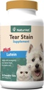 NaturVet - Tear Stain Plus Lutein - Eliminate Unsightly Tear Stains - Cranberry Extract, 칼슘 Ascorbate 및 Oregon Grape Root로 향상된 - 개 및 고양이 - 60 정제