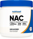 Nutricost N-Acetyl L-Cysteine (NAC) 분말 250 그램 - Vegan NAC, 비 GMO, 글루텐 무료