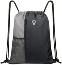 BeeGreem 회색 스포츠 부대 Drawstring는 물병 메시 주머니와 2개의 지퍼 주머니 16" x 20"를 가진 남자 여자 체육관 책가방을 위한 끈 부대를 묶습니다