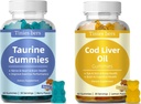 타우린 Gummies 1000mg의 Cod 간장 기름 Gummies 1000mg의 성인과 아이를 위한 설탕 자유로운, 아미노산, Omega-3s & 비타민 A&D, 심장 & 눈 건강, 부스트 면역