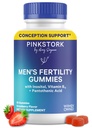 남자를 위한 파란 Stork fertility 보충교재 Gummies - 남성 Prenatal 비타민, 그분을 위한 개념 지원 - 생식 건강, 호르몬 균형 & Motility - 90 조사