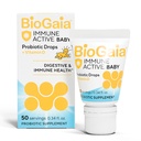 BioGaia Immune Active Baby Probiotic Drops + Vitamin D | 아기 및 유아 0-36 개월 | 소화 및 면역 건강 지원 | 알레르기, 낙농, 콩 및 글루텐 무료 | 50 Day Supply