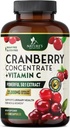 Cranberry 보충교재 알약 25,000mg - 여자 & 남자를 위한 높은 Potency 비타민 C 크랜베리, Urinary Tract 건강 지원, 설탕 자유로운, 글루텐 자유로운, 비 GMO, 크랜베리 농축물 추출물 - 60의 캡슐