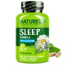 NATURELO 수면 보조 - Melatonin, Magnesium, GABA, Valerian Root, Lemon Balm, Chamomile Herbal Extracts - 식물 기반 수면 보조 - 60 Vegan 캡슐