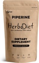 Herbadiet Piperine 95 % 분말 | 블랙 페퍼 추출물 분말 95 % Hplc | 생체 이용 성 강화제, 부스트 영양소 섭취| 글루텐 무료, 비 GMO 대량 보충 (0.35 온스 / 10 gm)