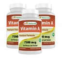 제일 자연적인 비타민 A 25000 IU (7500 mcg), 비 GMO 공식 지원 건강한 시각 & 면역 체계 및 건강한 성장 & 재생산, 180 Softgels (180의 조사 3)의 포장)