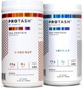 2 팩 | TASHIE, 20g Pea Protein for Men and Women, Non GMO, Zero Sugar, Contains Probiotic & HMB (Vanilla & Coconut)