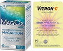Vitron-C 높은 힘 철 보충교재, Immunt 지원 60ct 및 Mag-Ox 400 마그네슘 무기물 보충교재 60ct