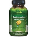 Irwin Naturals Brain Awake - 60 Liquid Softgels - 향상된 정신 성능, 증가 된 초점, Clarity & Concentration - L-Theanine, Bacopa, MCT와 Nootropic Booster
