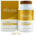 AGELESSTM: UltraMAX GoldTM 캡슐, 여자를 위한 HGH 노화 방지 보충교재, 느린 세포질 노후화, 지원 면역력, 더 매끄러운 피부 음색 및 회복 수면, 무게 관리, 90의 캡슐