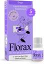 Florax - 액체 프로 바이오 틱 - 여성, 남성 및 어린이를위한 온 - 고 Gut 지원 - Vegan, Gluten 무료, Lactose 무료, Soy 무료 및 보존 무료 - 포도 맛 - 5 Vials