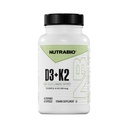 NutraBio 비타민 D3 K2 | 5000 IU D3 as Cholecalciferol with Vitamin K2 as MENA-Q MK7 (180mcg) | 지원 뼈와 심장 건강 | 비 GMO, 글루텐 프리, 락토스 프리 | 60 식물성 캡슐