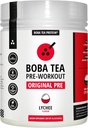 밥 차 전 운동 분말 | Lychee 맛 | 125-250mg 카페인 | L-Citrulline, Beta Alanine, Alpha-GPC | Real Ingredients | 남성용 프리미엄 사전 운동 파우더 | 20-40 인분