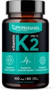 PhiNaturals 비타민 K2 Mk7 100 mcg Vegan 60 캡슐 뼈 건강 심장 혈관 동맥 - Natto에서 VIT k-2 MK-7 100mcg 보충교재