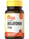 Sundance Melatonin 빠른 용해 | 3mg | 150 빠른 용해 정제 | 천연 베리 맛 | 채식주의, 비 GMO 및 글루텐 무료 보충