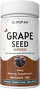 포도씨 캡슐 500mg | Vitis vinifera 농축 10:1 추출물 분말 | 자연적인 초본 보충교재, 비 GMO, 글루텐 자유로운 공식 (180의 조사 1)