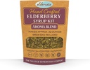 Elderwise Elderberry Aronia Berry Syrup 키트 - Elderberry, Aronia Berries, Rosehips, Ginger, Echinacea, Cinnamon 및 Cloves, Syrup의 32oz, Brewing Bag 포함