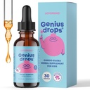 JoySpring Genius Drops for Kids | 임상적으로 입증 된 초점 보충 | 아이들을위한 Ginkgo Biloba와 액체 초본 초점 보충 (1 fl oz) 30 서빙
