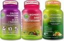 여성 Multivitamin, 칼슘 & Liposomal 글루타티온 트리오 - 식물 기반 칼슘, 마그네슘, 아연, D3, K2 & Turmeric + 철 + Liposomal 글루타티온 500mg을 가진 여성용 멀티비타민