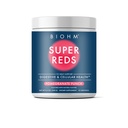 BIOHM Super Reds, Beet Root Powder Antioxidant Beets and Smoothie Mix with Tart Cherry Extract and 19 Red Whole Foods Packed with Prebiotics and Probiotics, Non-GMO, Red Berry 풍미 (30 인분)